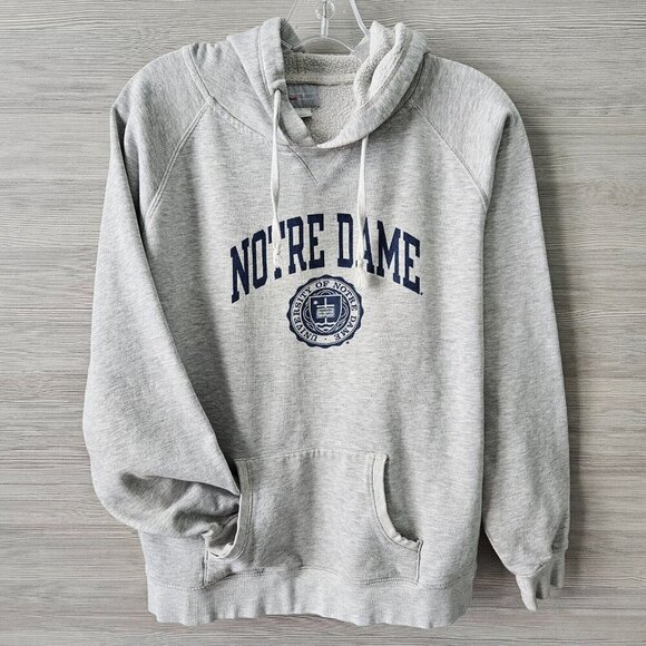 Champion Sweatshirt Vintage Jr XL Notre Dame Fighting Irish Hoodie Gray Academia - Picture 3 of 16